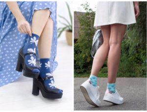 chaussettes bleues pour femmes