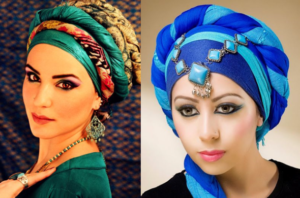 turban with plaits