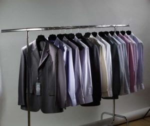 Men's suits on hangers