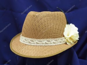 straw hat with flower