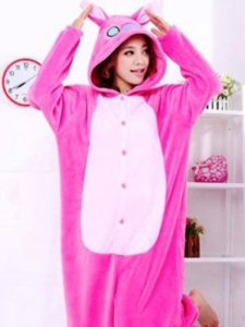 Trang phục kigurumi màu hồng nóng bỏng