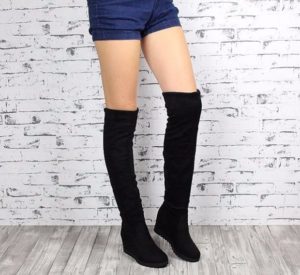 Black velor boots