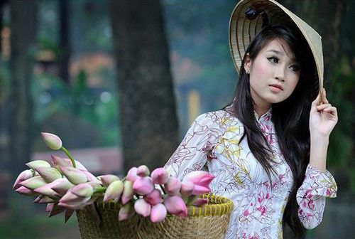 Girl in Vietnamese hat