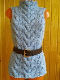 knitted vest with braids