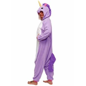 Disfressa Kigurumi d'unicorn lila