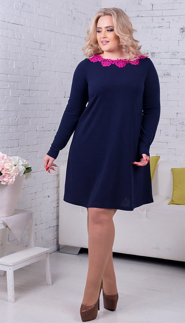 blå kjole for plus size