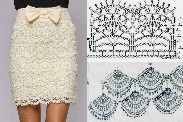 White openwork skirt with pattern