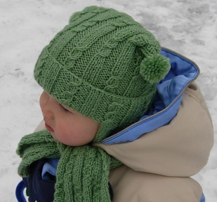 Bonnet vert enfant avec oreilles