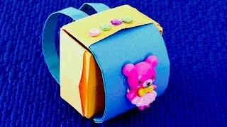 Yellow-blue briefcase backpack for dolls