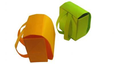 Yellow and green briefcases