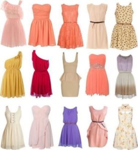 various models of summer dresses and sundresses