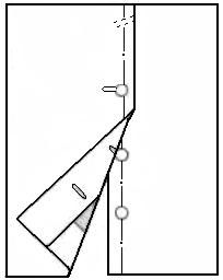 Emplacement des fentes sur la jupe avec boutons