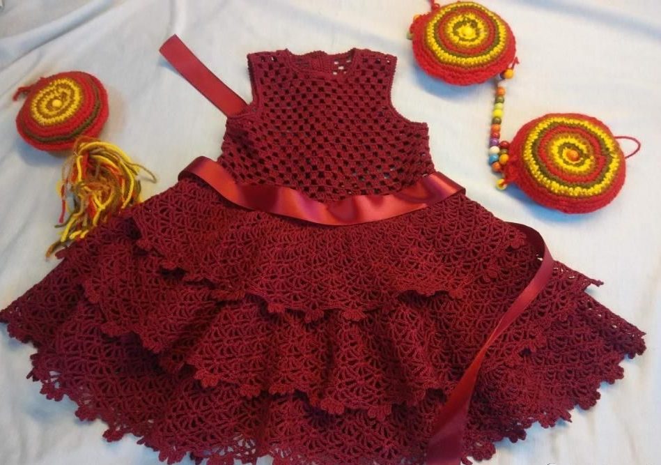 Vestido infantil Borgonha 