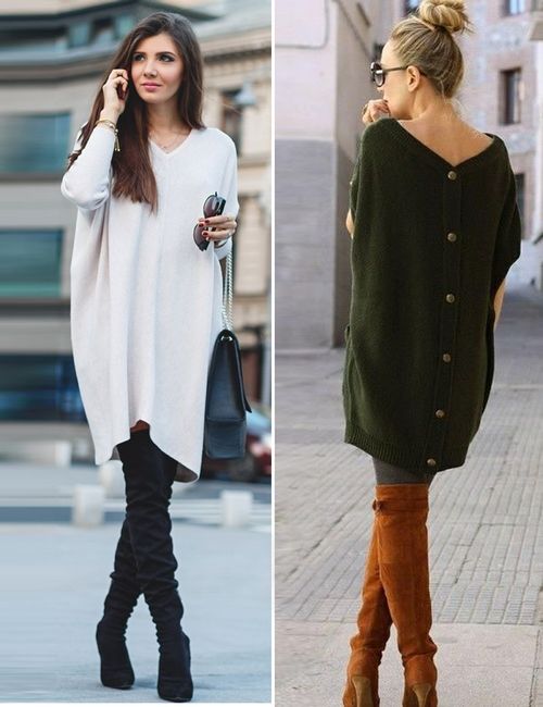 Vestido oversized em duas cores