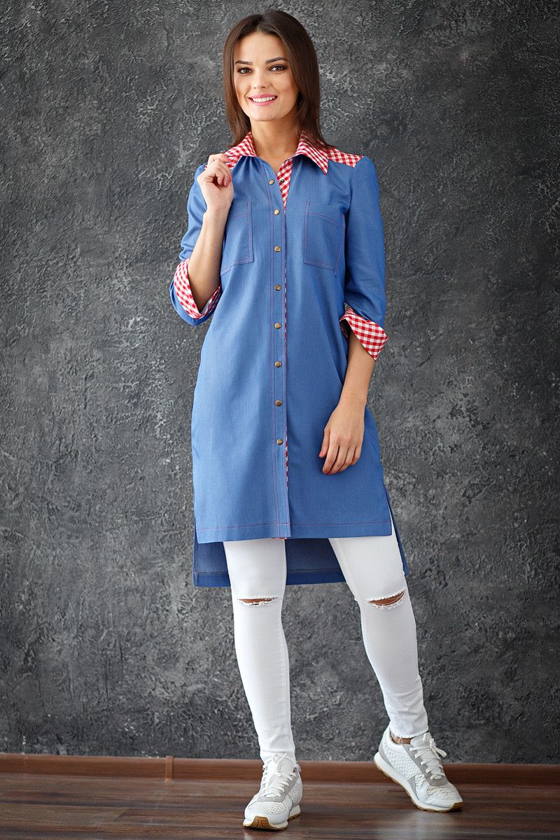 Denim dress linen style