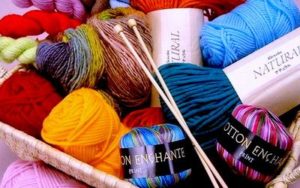 Yarn, knitting needles