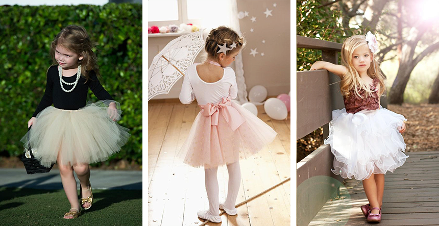 Different dresses with tutu skirts