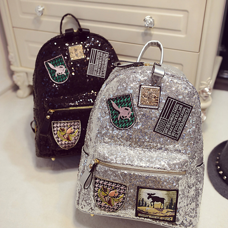 Backpack beads and sequins