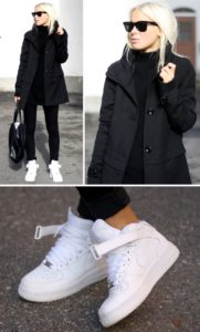 Wat te dragen met witte hoge sneakers