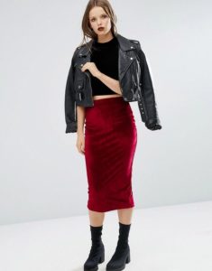  velvet pencil skirt