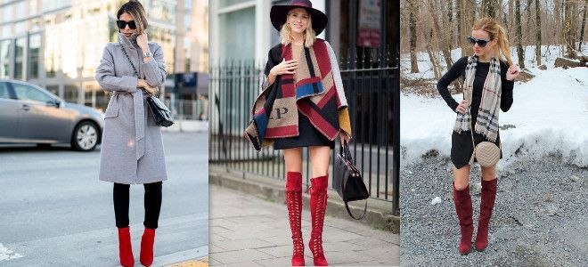 Bordeaux boots with coat