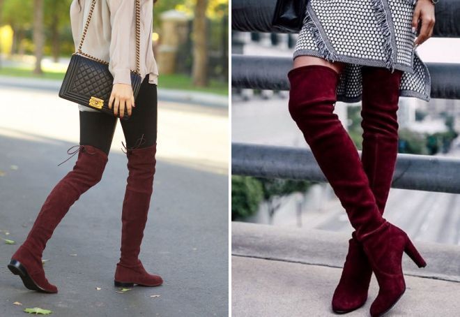 Burgundy boots