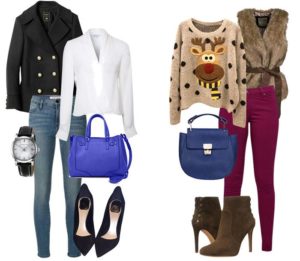 outfits con bolso azul