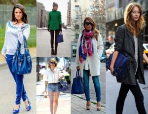 looks con bolso azul