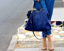 blaue Tasche