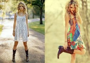 cowboy boots with sundress