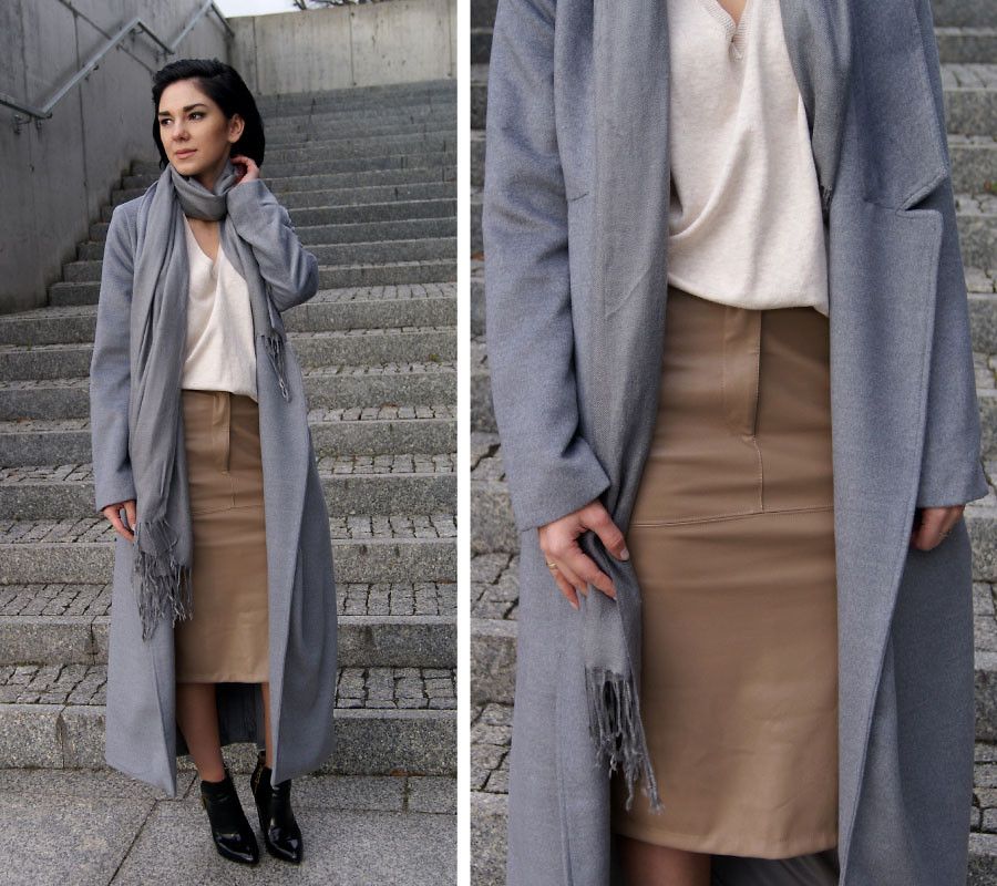 Pencil skirt na may coat