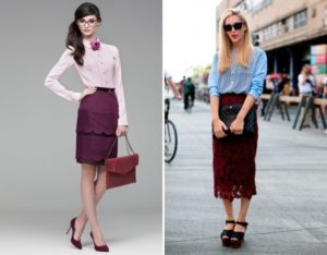 skirt pensil burgundy