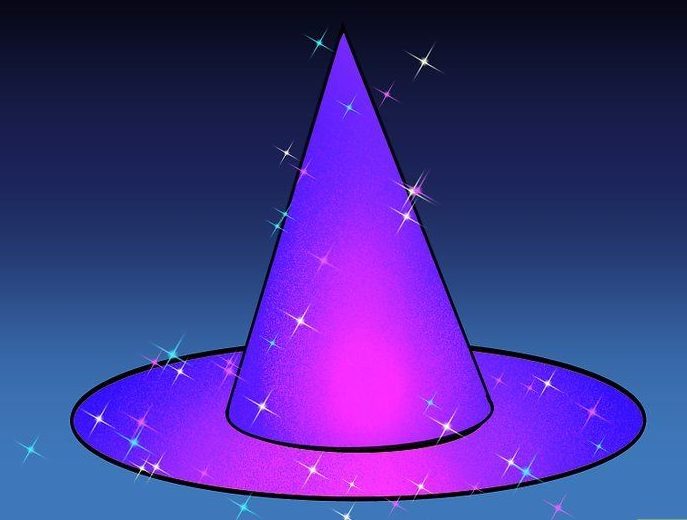 Wizard's hat sparkling