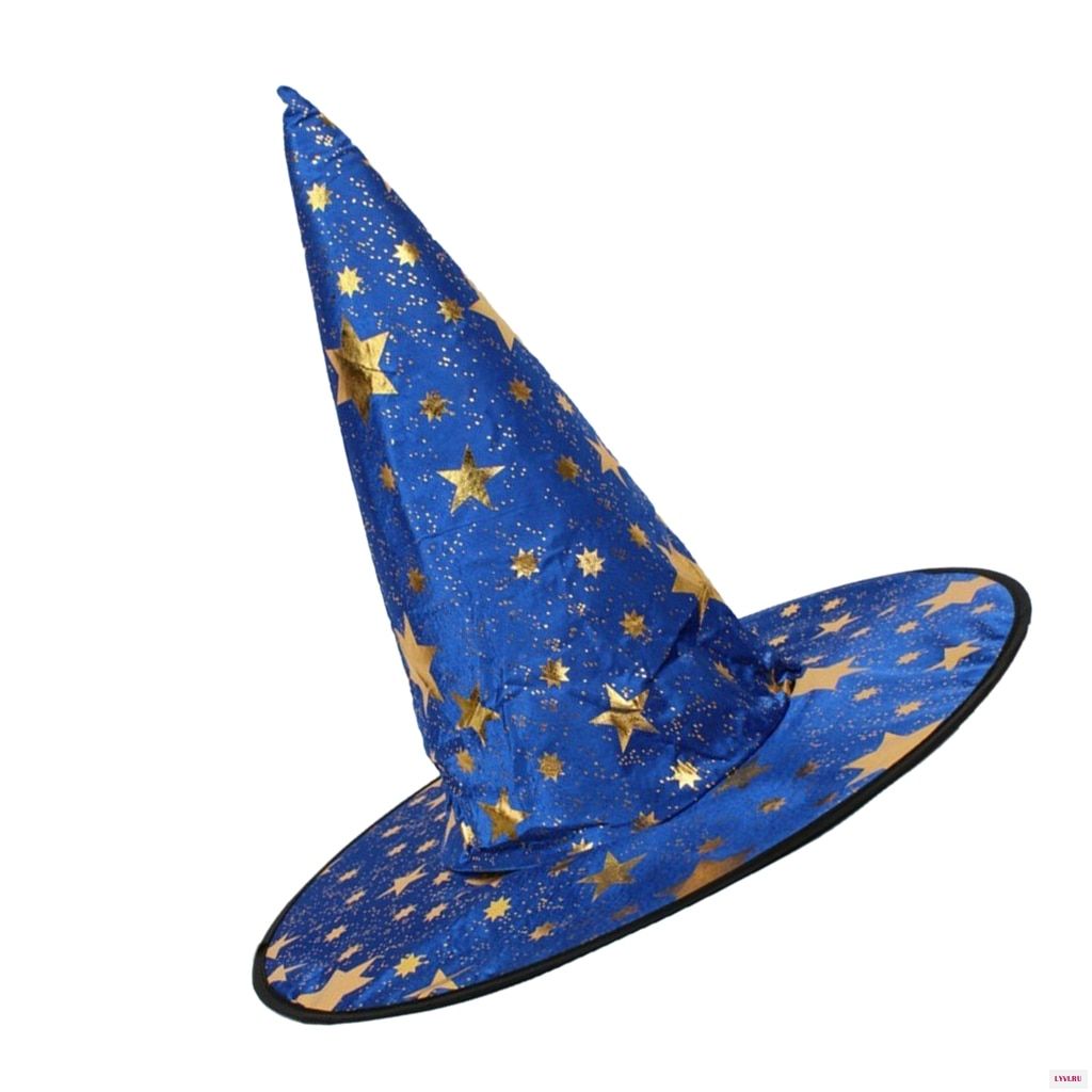 Cappello da mago blu con stelle