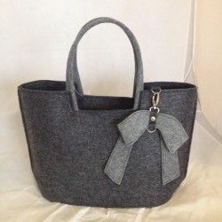 Gray felt basket bag