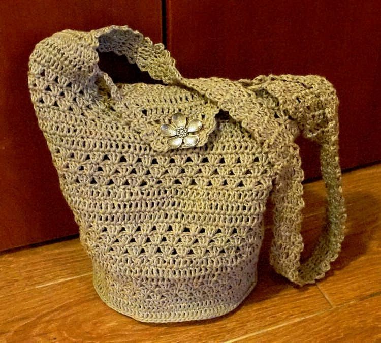 Bolso de crochet gris