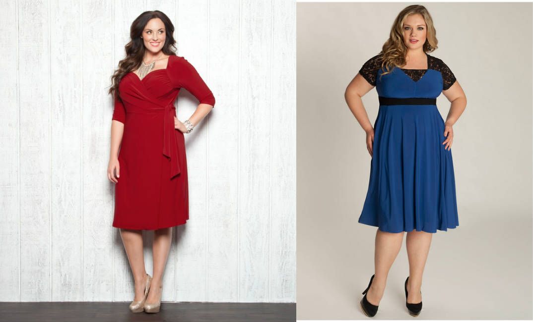 Vestidos de malha coloridos para mulheres plus size