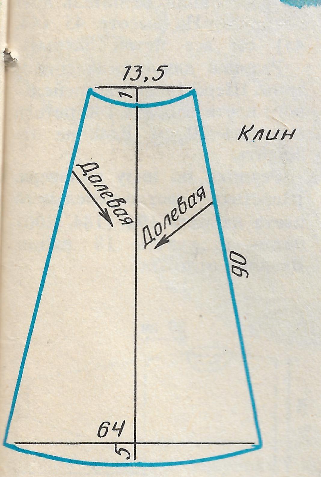 Godet šešių dalių sijonas