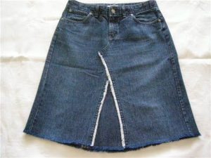 cara menukar jeans lama menjadi skirt