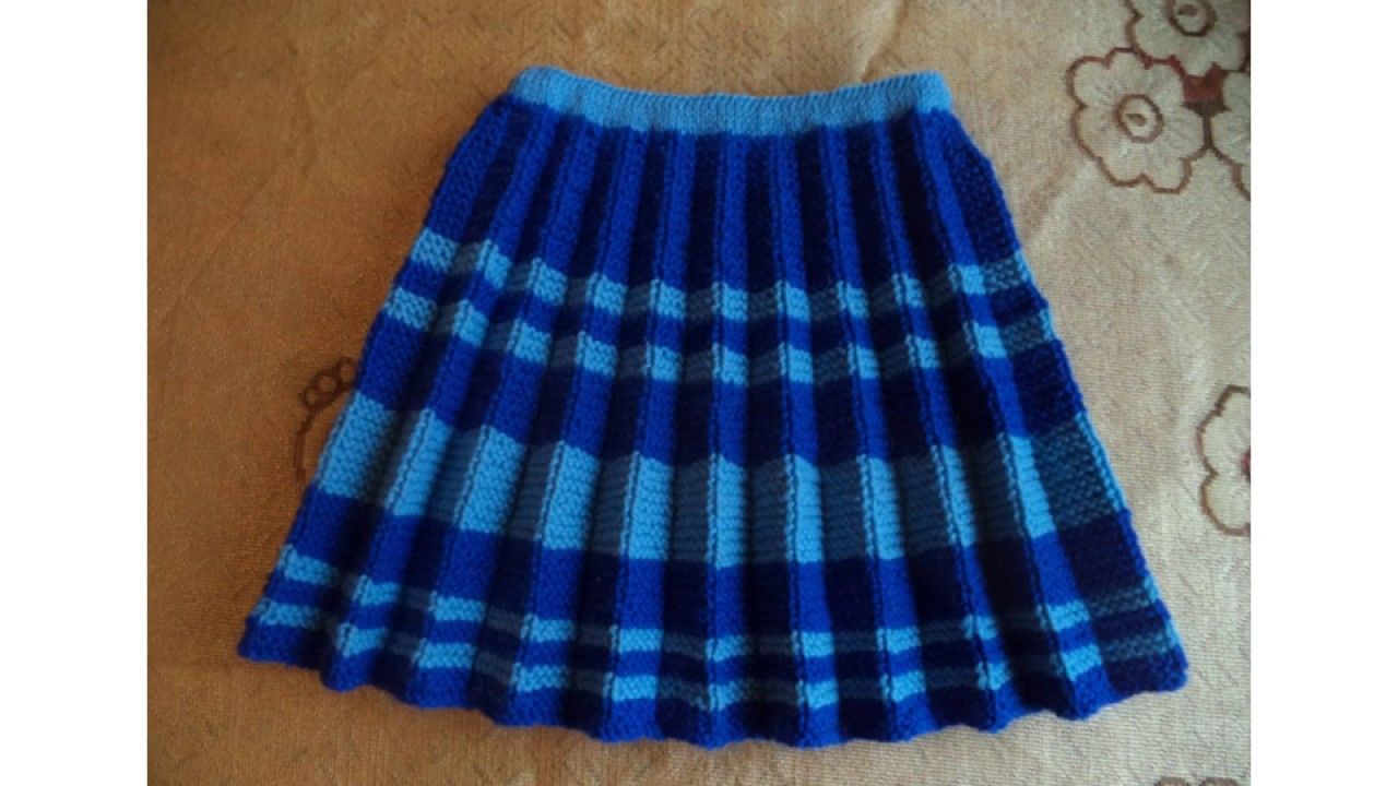 Blue-blue pleated skirt