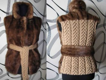 gilet fabriqué à partir d'un vieux manteau de fourrure