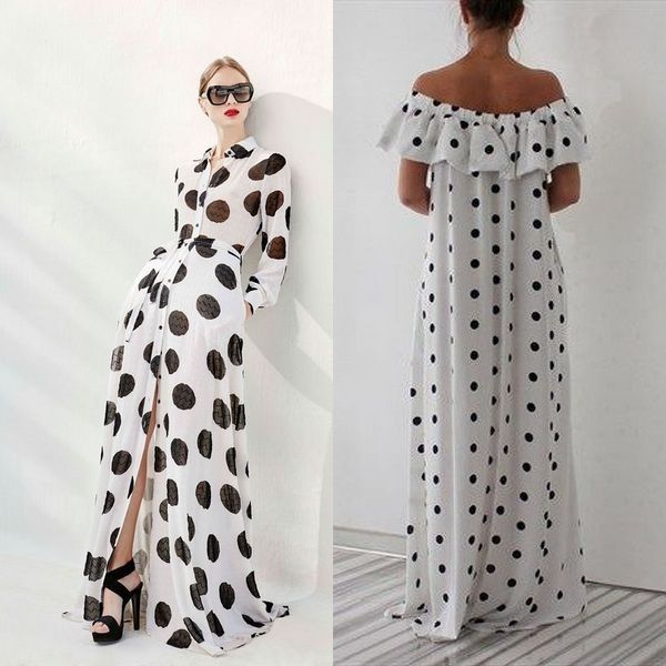 robe élégante à pois