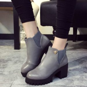 Medium heel tractor sole ankle boots