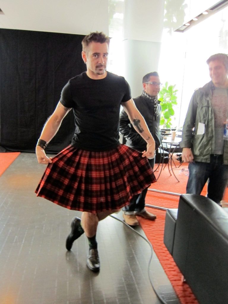 kilt with black t-shirt