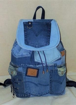 Backpack made of jeans in 2 colors