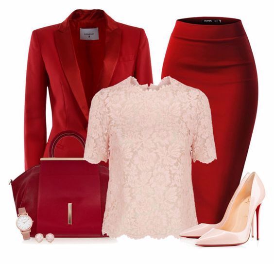 Red skirt with accessories 5