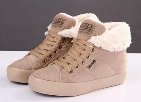 fur trim sneakers