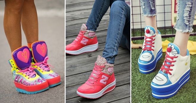 Rode hoge sneakers voor meisjes