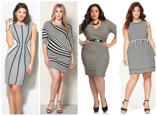 Stripete kjoler for plus size