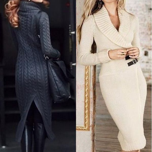 Knitted luxury straight dresses